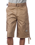 Cotton Twill Cargo Shorts With Belt