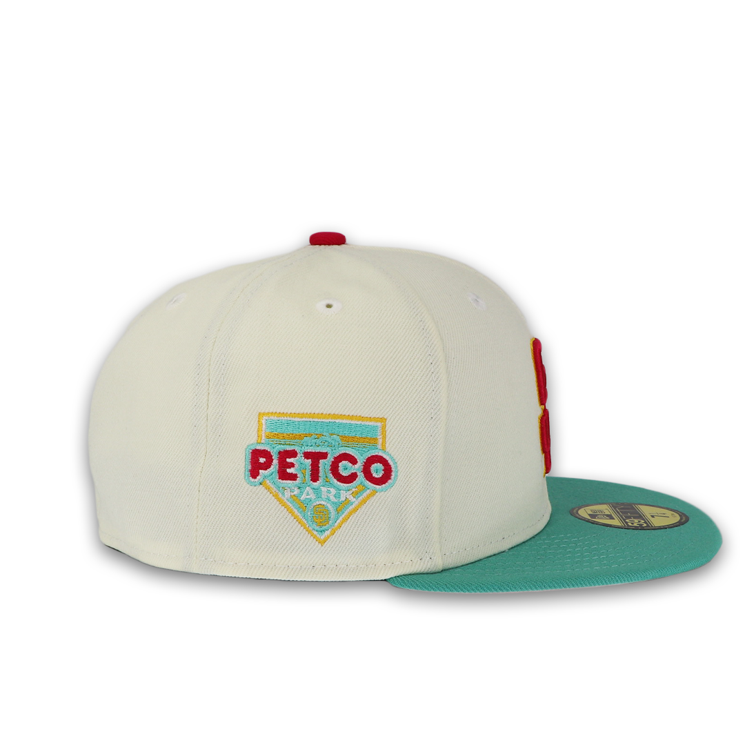 Casquette New Era 7 1/2 San Diego Padres - Blanc, Sarcelle Et Rose, Patch Monaco