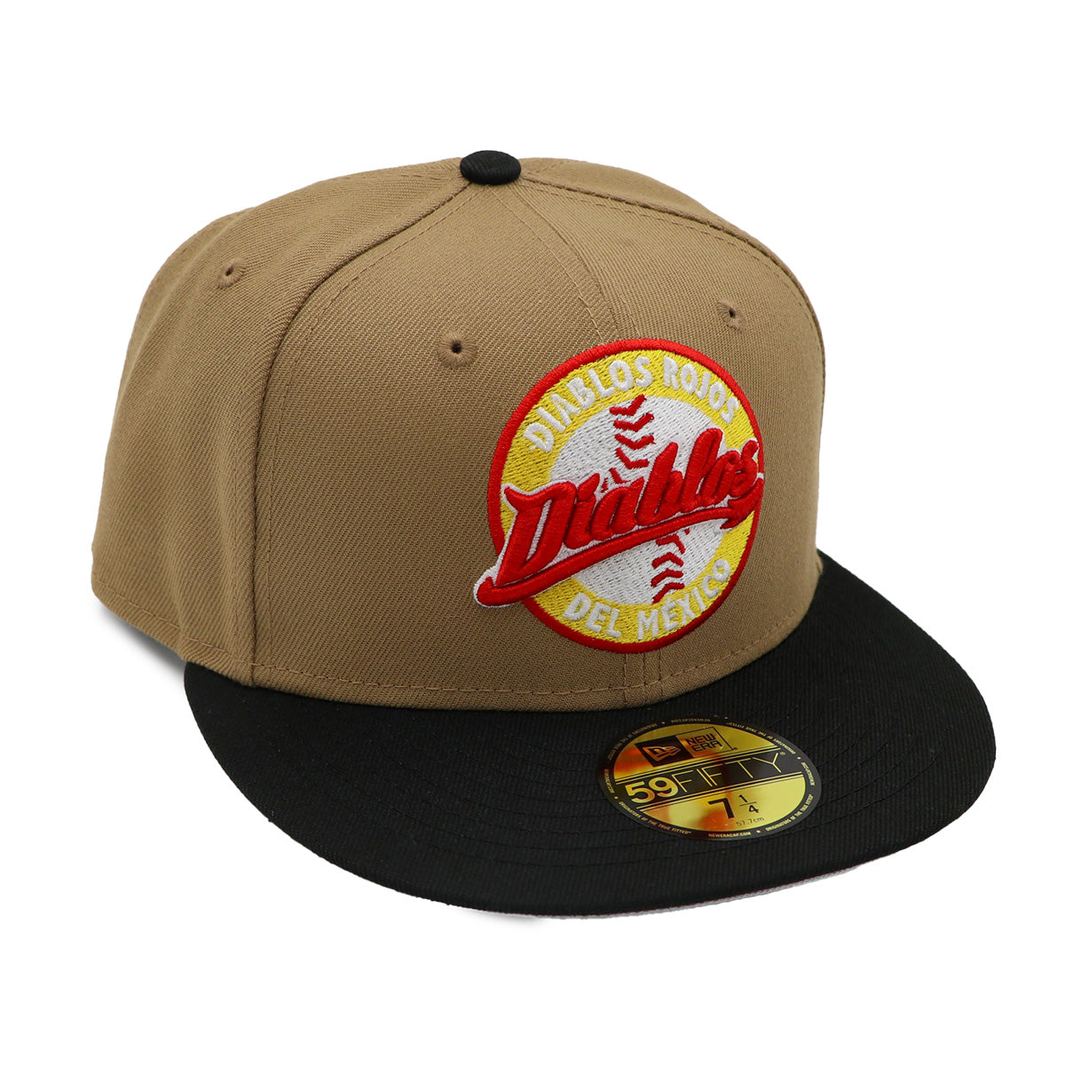 New Era 59Fifty Diablos Rojos Del Mexico LMB Hat 2-tone Tan and