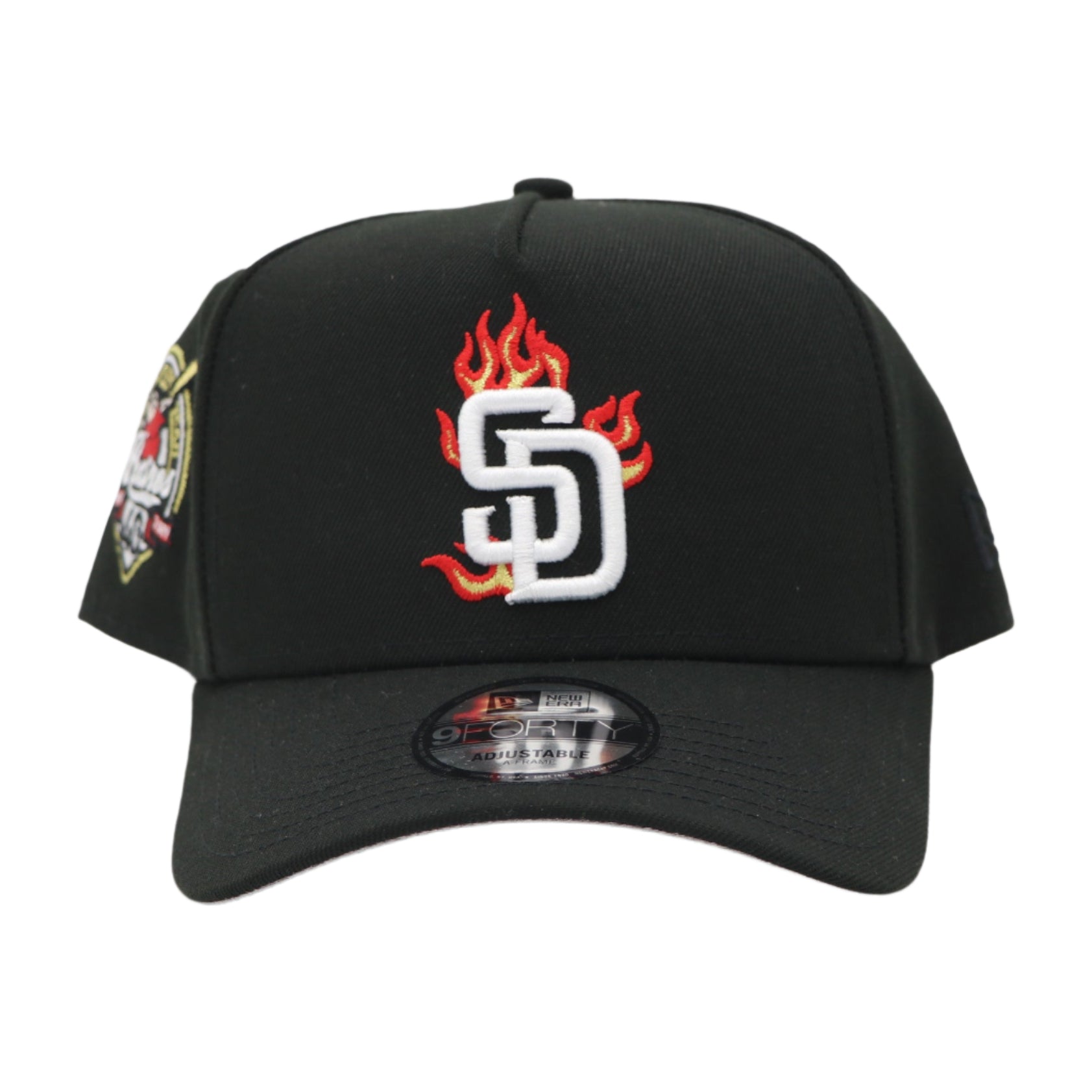 NewEra 9Forty San Diego Padres Flames A-Frame Black Adjustable Hat