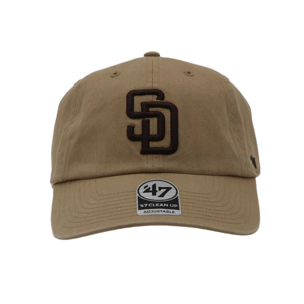 47 Brand San DIego Padres Khaki Clean Up Adjustable Strap Hat