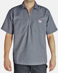 Short Sleeve Solid 1/2 Zip Shirt
