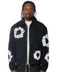 Reason Floral Wreath Collared Workwear Jacket