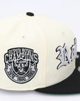 New Era 59Fifty Raiders Super Bowl Champions Fitted Hat-Cream-Black