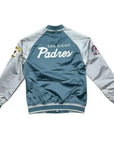 San Diego Padres Gray/Silver Thunderstorm Lightweight Satin Full-Snap Jacket