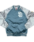 San Diego Padres Gray/Silver Thunderstorm Lightweight Satin Full-Snap Jacket