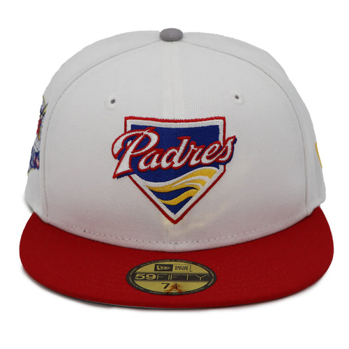 NewEra 59Fifty Padres Script Badge 2-Tone Chrome/Red