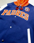 San Diego Padres Hooded Varsity Jacket – Navy, Cream & Orange