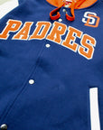 San Diego Padres Hooded Varsity Jacket – Navy, Cream & Orange
