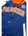 San Diego Padres Hooded Varsity Jacket – Navy, Cream & Orange