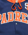 San Diego Padres Hooded Varsity Jacket – Navy, Cream & Orange