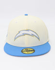Chargers Cream & Powder Blue Fitted Hat – 50th Anniversary Patch