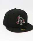 San Diego Padres Rose Logo Black Fitted Hat Black SD Side Patch