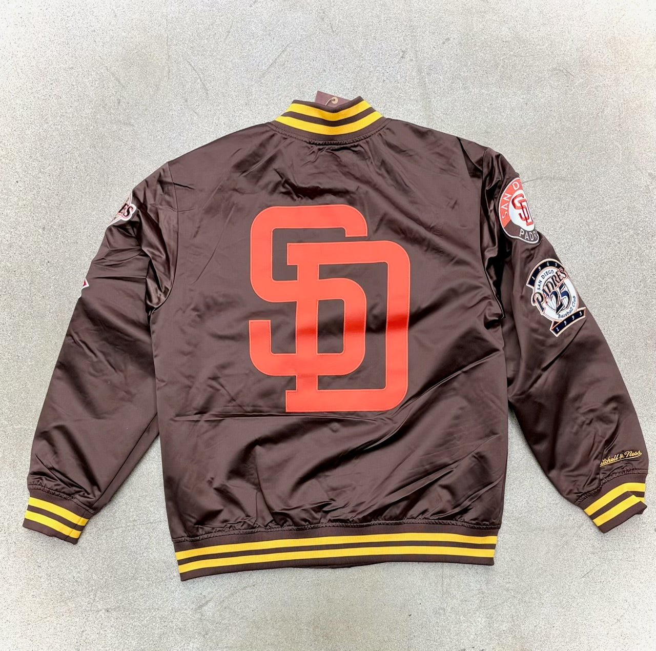 San Diego Padres Satin Varsity Jacket | Mitchell & Ness | CaliWear
