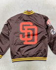 San Diego Padres Satin Varsity Jacket – Classic Brown