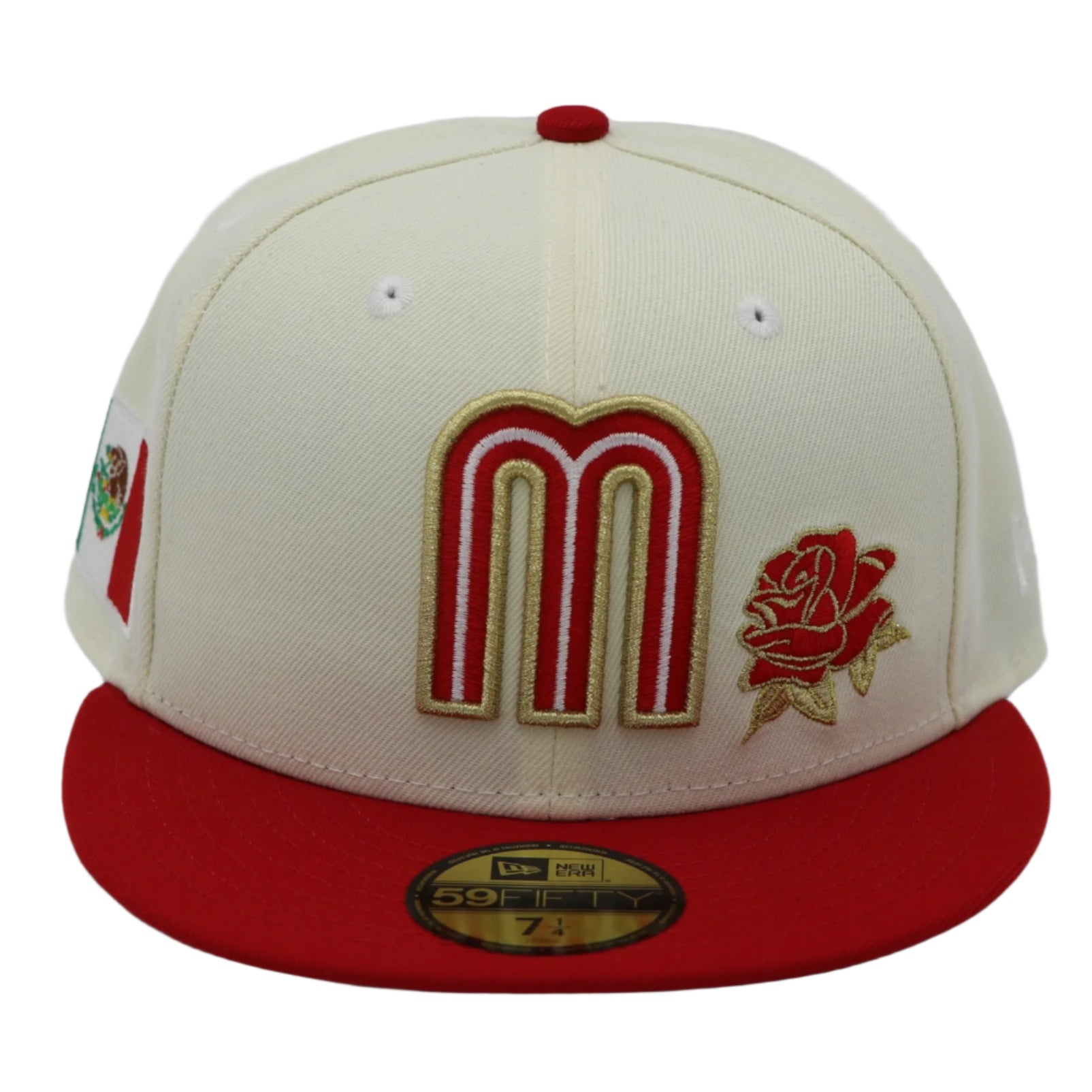 New Era 59Fifty Mexico Red Rose Off White and Red Fitted Hat