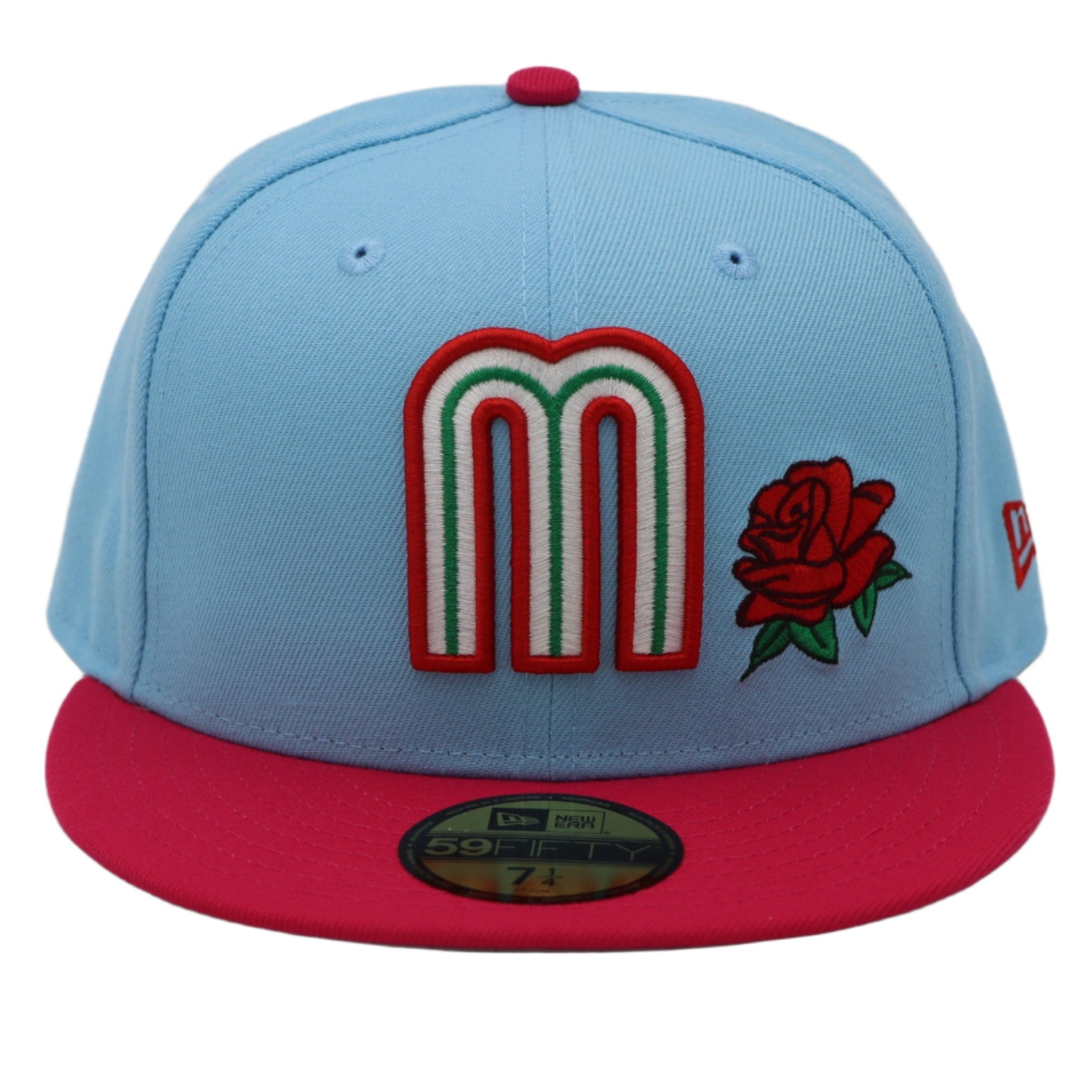 New Era 59Fifty Mexico Red Rose Blue and Pink Fitted Hat