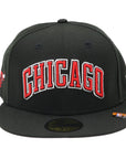 New Era 59Fifty NBA24 Chicago Bulls Black and Red Fitted Hat