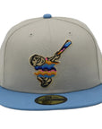 New Era 59Fifty MLB San Diego Padres Swinging Colored Friar Off White and Blue Fitted Hat