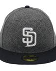 New Era 59Fifty MLB San Diego Padres Viscose Crown Grey and Navy Fitted Hat