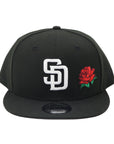 New Era 9Fifty San Diego Padres Red Rose Black and White Snapback