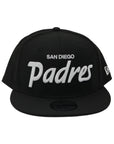 New Era 9Fifty San Diego Padres Black and White Snapback Hat