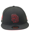 NewEra 59Fifty MLB San Diego Padres All Star Game 2016 Blackout and Red Fitted Hat