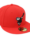 New Era 59FIFTY Fitted Cap – Red Swinging Mascot Logo
