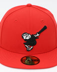 New Era 59FIFTY Fitted Cap – Red Swinging Mascot Logo
