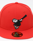 New Era 59FIFTY Fitted Cap – Red Swinging Mascot Logo
