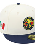 Club América New Era 59FIFTY Fitted Hat – Chrome White/Navy