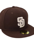 San Diego Padres Brown Fitted Hat 59FIFTY Cap | Classic SD Logo Baseball Hat
