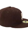 San Diego Padres Brown Fitted Hat 59FIFTY Cap | Classic SD Logo Baseball Hat