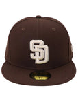 San Diego Padres Brown Fitted Hat 59FIFTY Cap | Classic SD Logo Baseball Hat