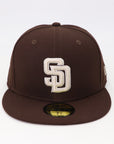 San Diego Padres Brown Fitted Hat 59FIFTY Cap | Classic SD Logo Baseball Hat