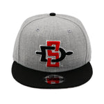 New Era 9Fifty San Diego State University Aztecs 2-Tone Heather Grey Black Snapback Hat