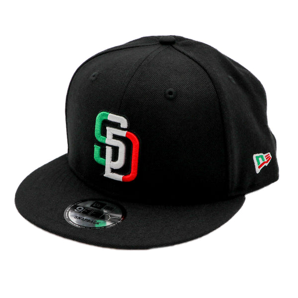New Era 9Fifty San Diego Padres Mexican Inspired Black Snapback Hat –  Caliwearsd