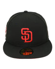 New Era 59Fifty San Diego Padres Black and Red Fitted Hat Stadium Side Patch
