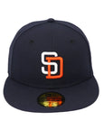 New Era San Diego Padres Navy & Orange Split Logo 59FIFTY Fitted Hat