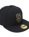 New Era San Diego Padres Black & Metallic Gold 59FIFTY Fitted Hat