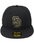 New Era San Diego Padres Black & Metallic Gold 59FIFTY Fitted Hat