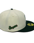 New Era 59Fifty MLB San Texas Rangers Off White and Green Fitted Hat