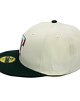 New Era 59Fifty MLB San Texas Rangers Off White and Green Fitted Hat