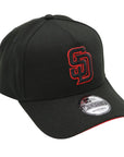 9FORTY San Diego Padres Black & Red Tonal Logo Snapback Cap