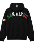 San Diego Padres Men's Wingspan Drop Shoulder Fleece Hoodie - Black