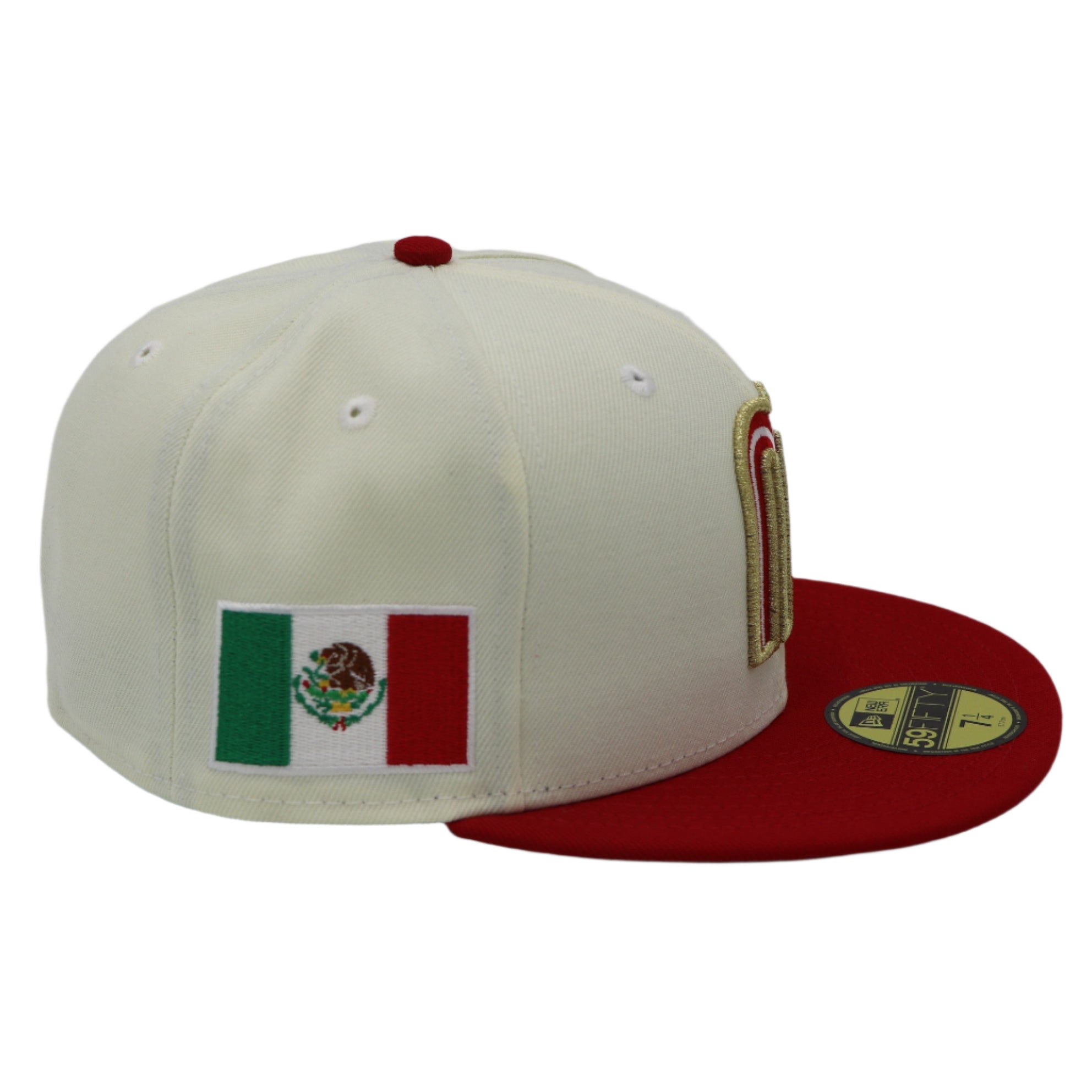 New Era 59Fifty Mexico Red Rose Off White and Red Fitted Hat 