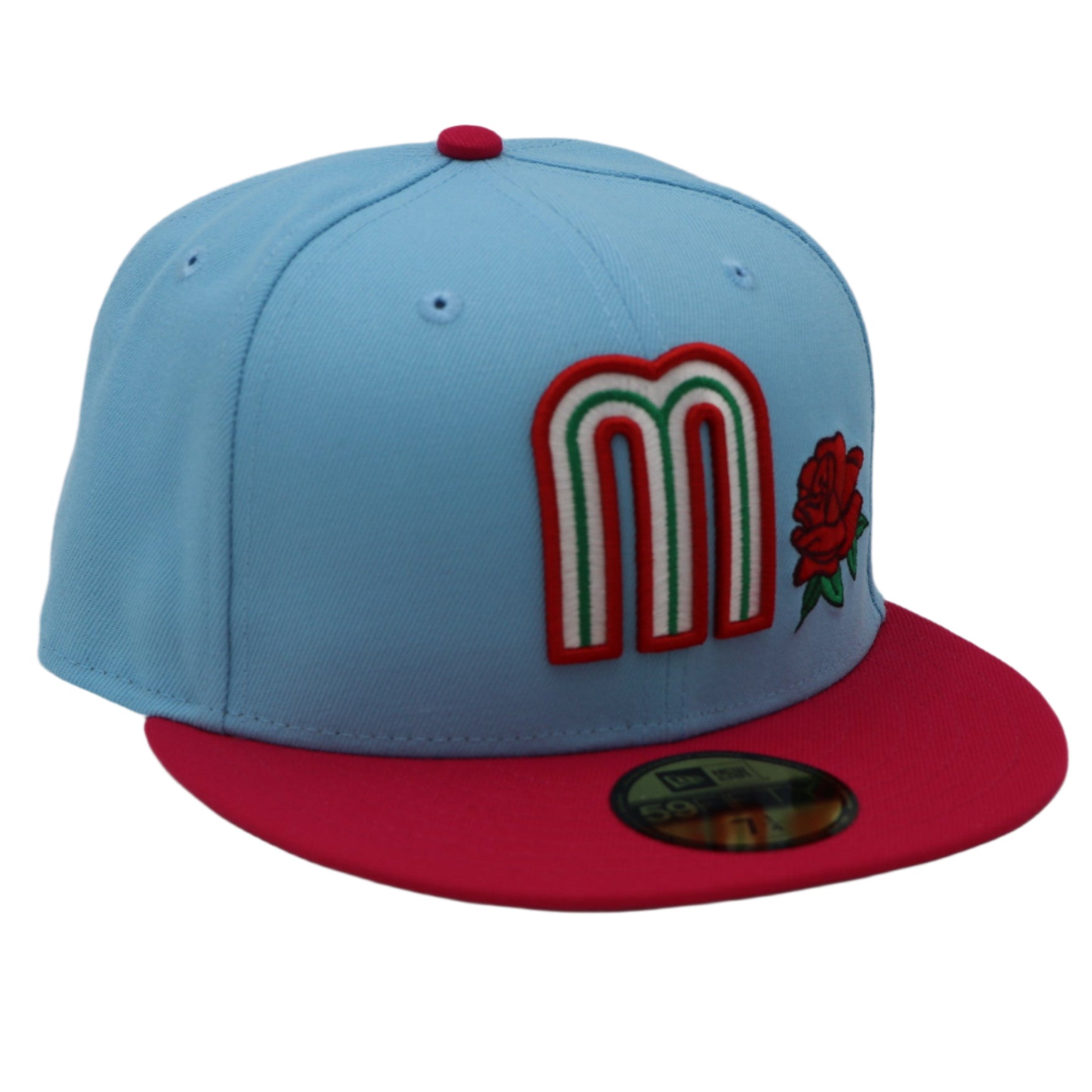 La Valentina Cream, Red, Blue & Pink Embroidered Baseball Cap
Fun functional Pink LA Angels 20th Anniversary Valentine Pack Fitted Hats  main image 2