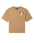 Reason Mindset Applique Washed Short Sleeve Tee - Khaki