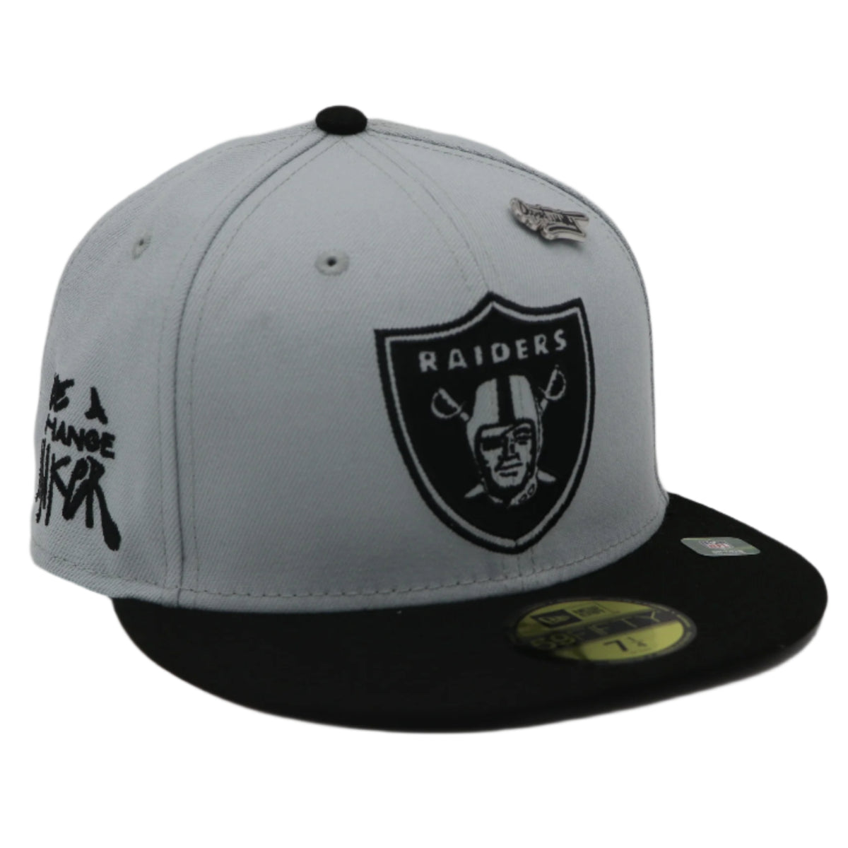 Las Vegas Raiders New Era Cloud Icons Fitted Hat 59FIFTY 7 Black Silver NFL Cap ❤️‍??️☁️?Las Vegas Raiders Icon cloud  main image 4