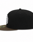 NewEra 59Fifty San Diego Padres Black and Brown Cap 40th Aniv. 1969-2009 Side Patch